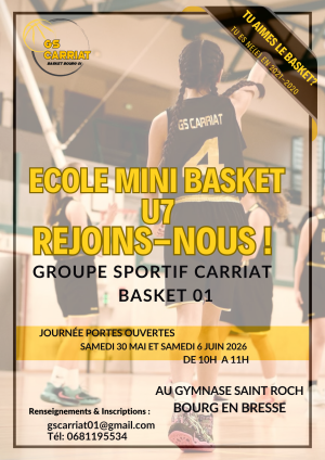 Journées portes ouvertes U7, U9 et U11. 30 mai et 6 juin de 10h à 11h